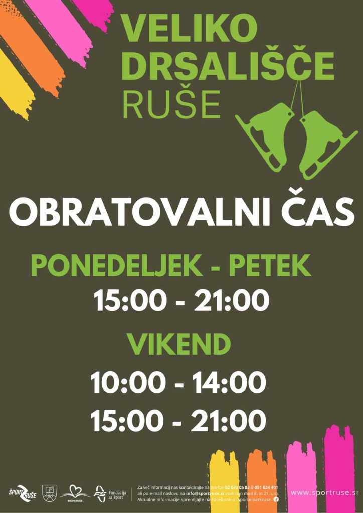 Odpiralni čas - drsališče Ruše